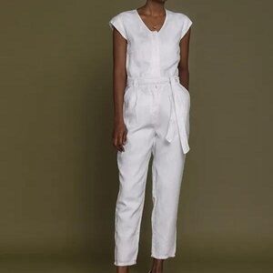 NWT Reistor Evening Chai 100% Hemp White Jumpsuit